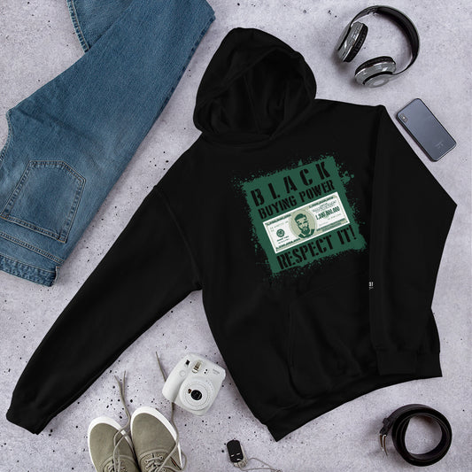 Black Buying Power Hooded Sweatshirt - honest rags